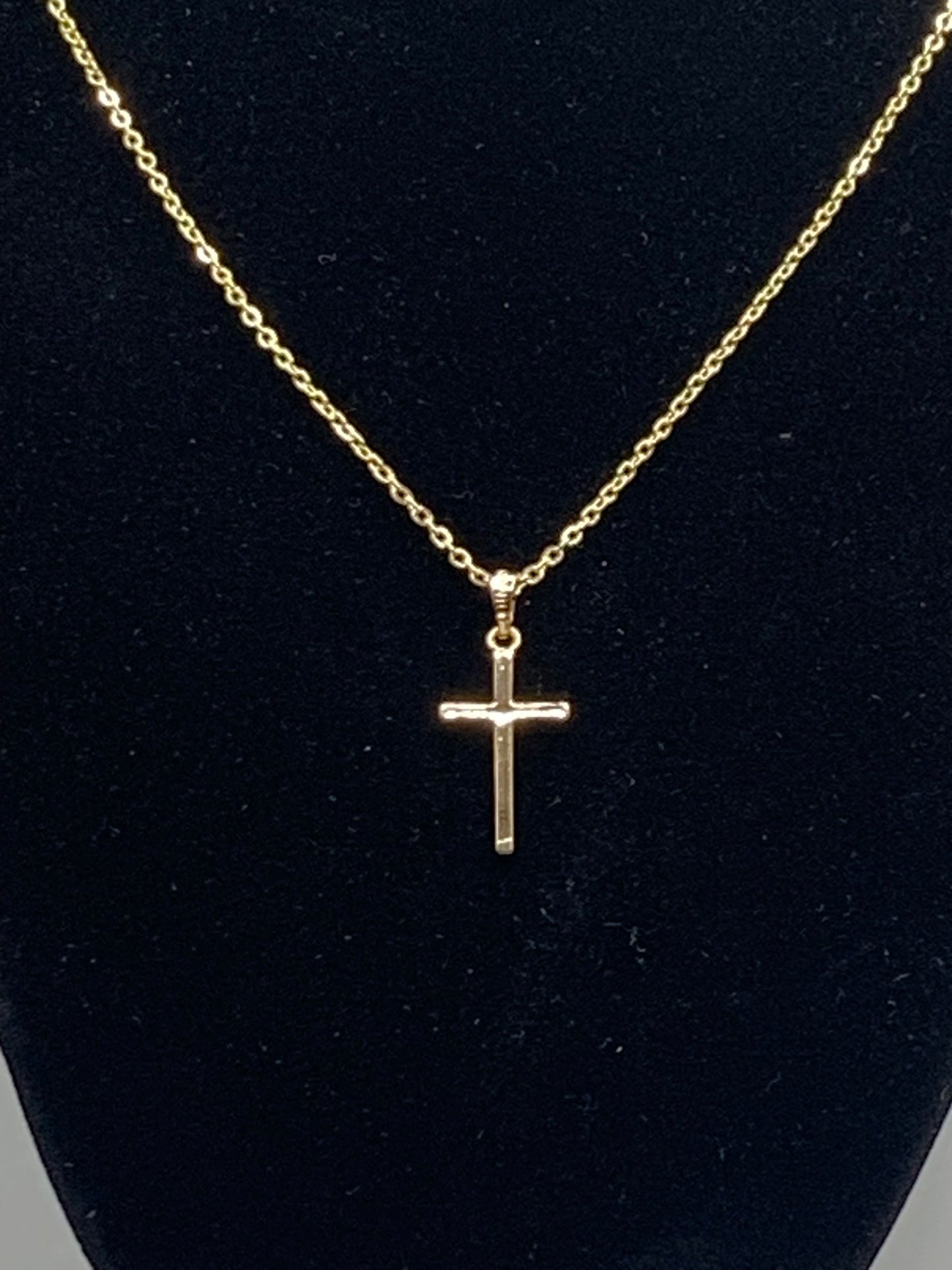 Gold Cross Necklace, 18K Gold Necklace, Religious Necklace, 18K Gold Cross Necklace, Pendant Necklace, Spiritual Necklace