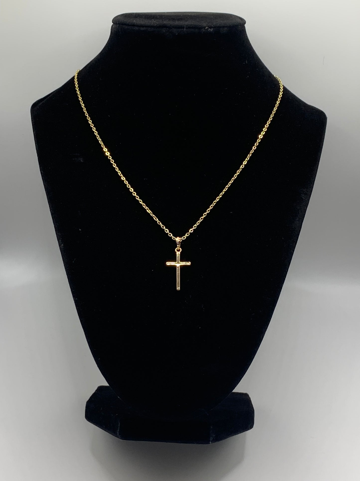 Gold Cross Necklace, 18K Gold Necklace, Religious Necklace, 18K Gold Cross Necklace, Pendant Necklace, Spiritual Necklace