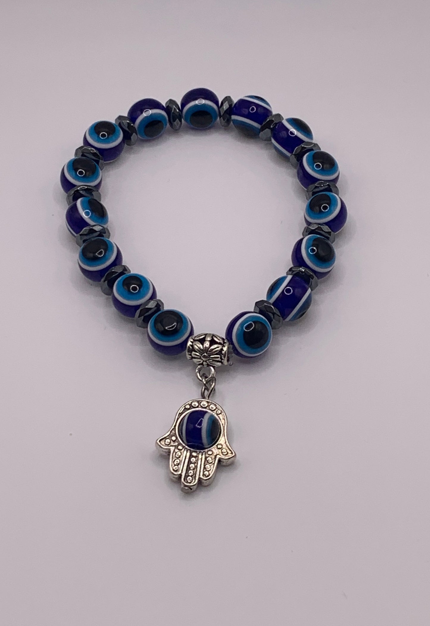 Evil Eye Bead Bracelet, Evil Eye Charm Bracelet, Bead Charm Bracelet, Blue Bead Bracelet