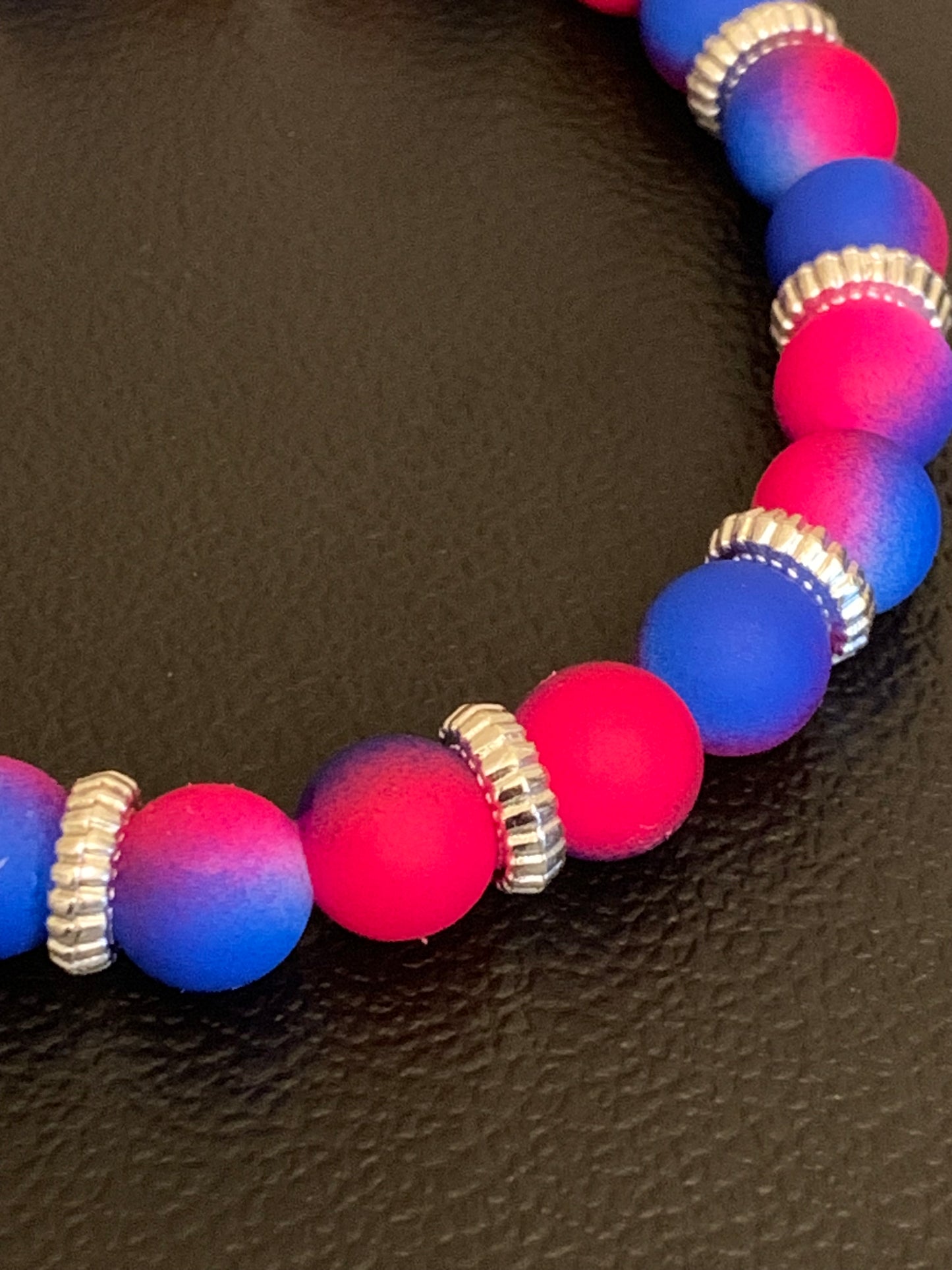 PinkColorful Bead Bracelet, Round Bead Bracelet, Pink Bead Bracelet, Blue Bead Bracelet, Stretch Bead Bracelet