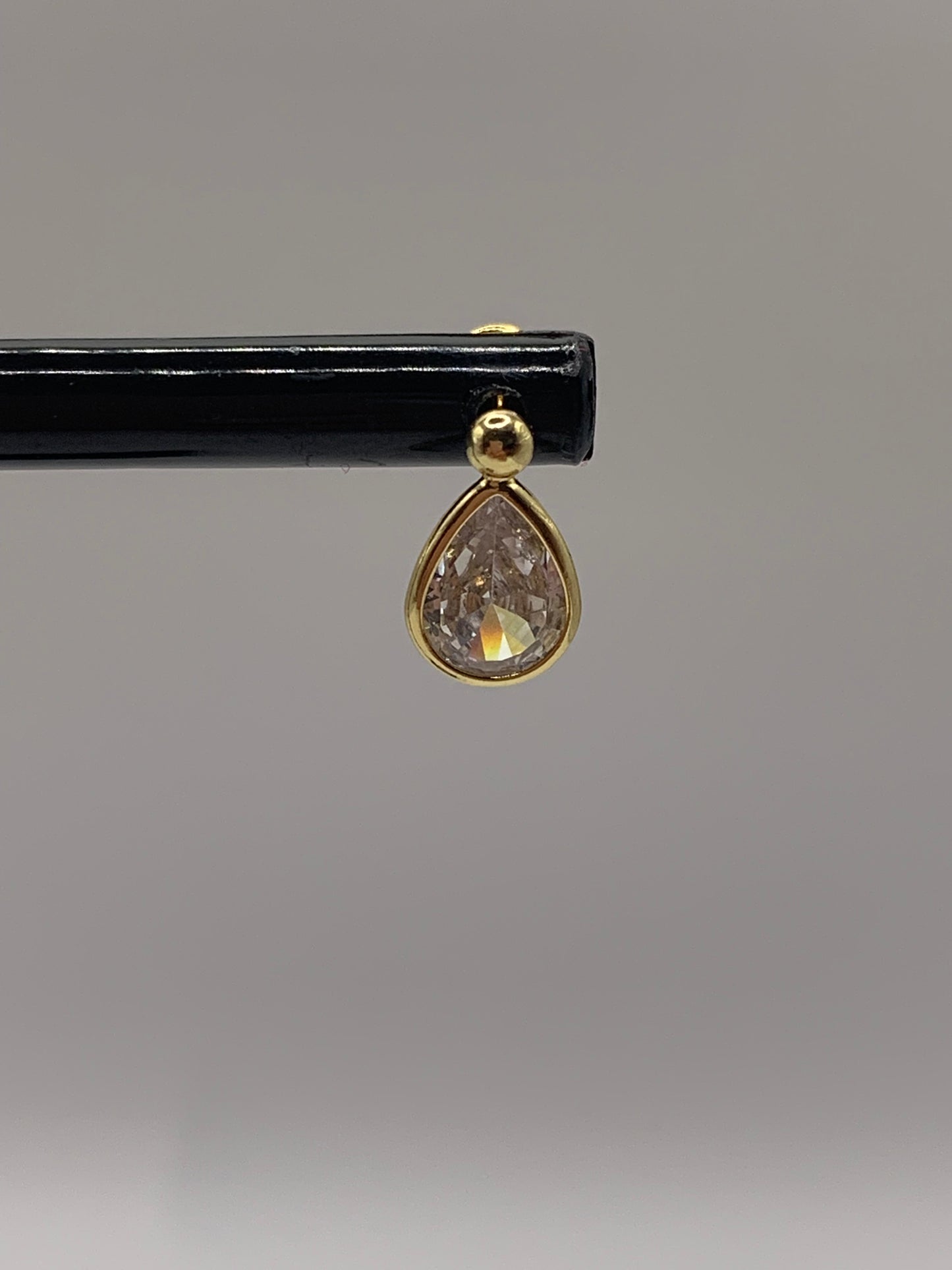 Gold Tear Drop Stud Earrings, CZ Stud Earrings, Gold Cubic Zirconia Stud Earrings, Gold Pear Shaped Earrings, Gold Drop Earrings