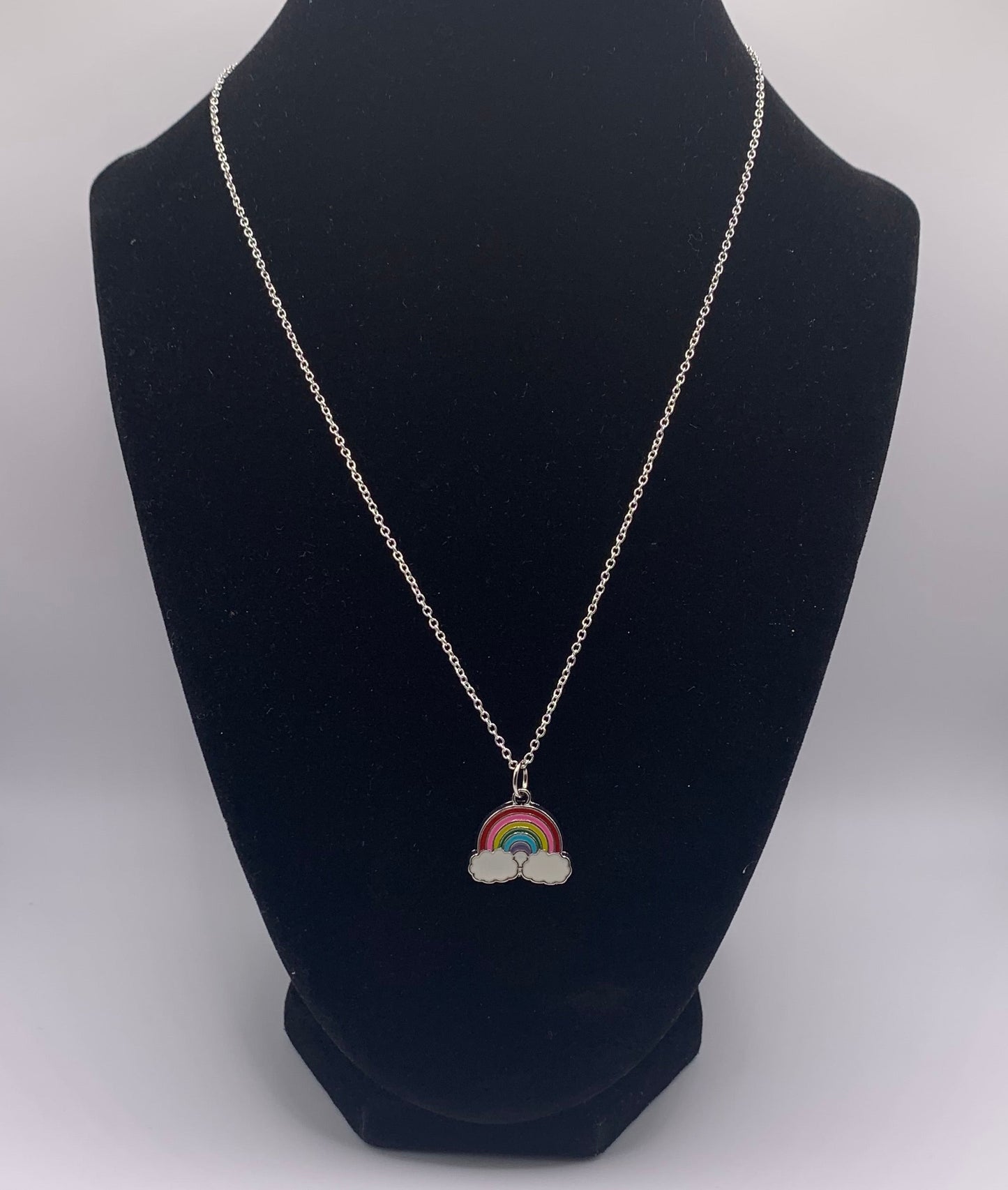 Silver Rainbow Necklace, Silver Necklace, Fashion Necklace, Girls Necklace