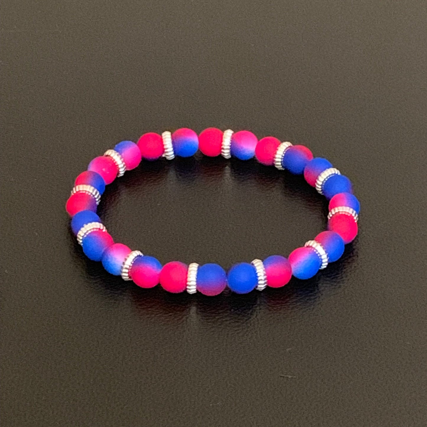 PinkColorful Bead Bracelet, Round Bead Bracelet, Pink Bead Bracelet, Blue Bead Bracelet, Stretch Bead Bracelet