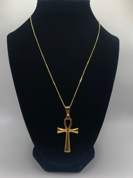 Ankh Necklace, Gold Ankh Necklace, 18K Ankh Necklace, Egyptian Necklace, Gold Necklace