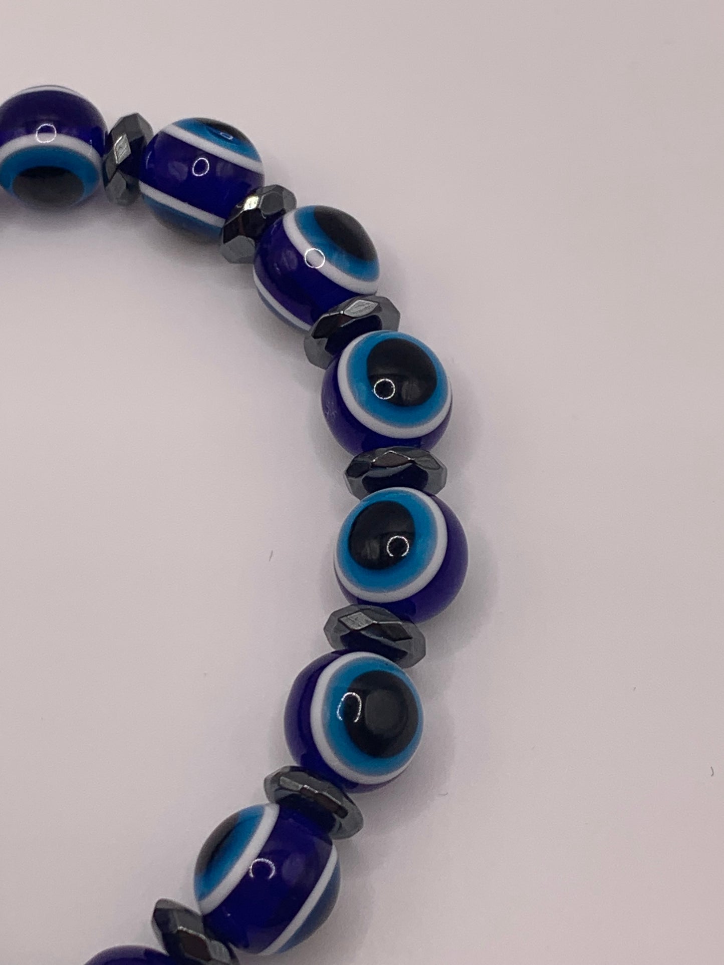 Evil Eye Bead Bracelet, Evil Eye Charm Bracelet, Bead Charm Bracelet, Blue Bead Bracelet