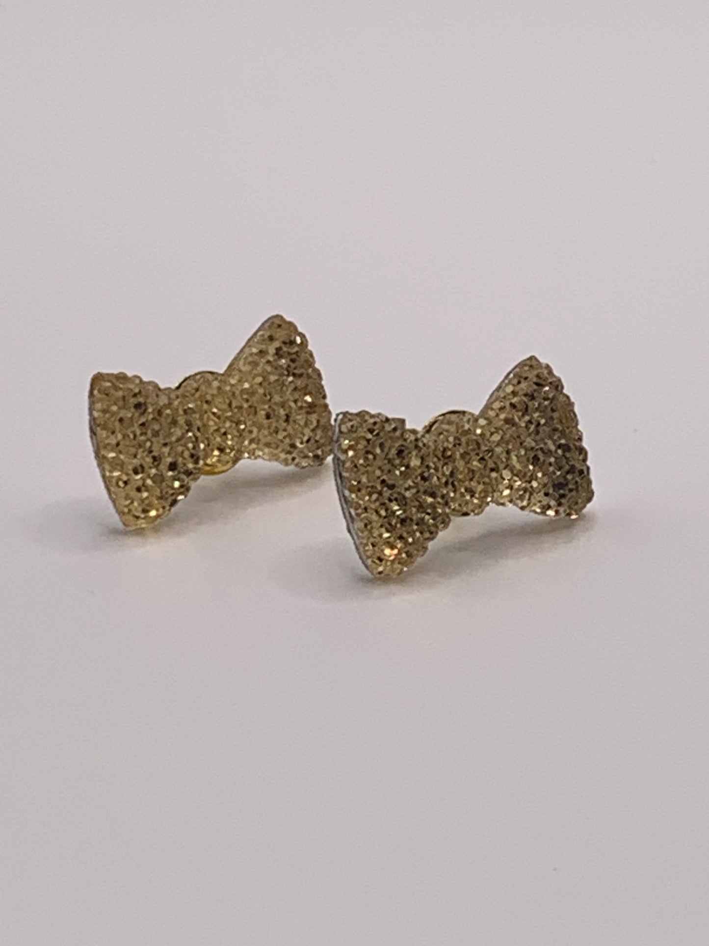 Bling Bow Earrings, Gold Bow Earrings, Silver Bow Earrings, Stud Earrings, Stud Bow Earrings