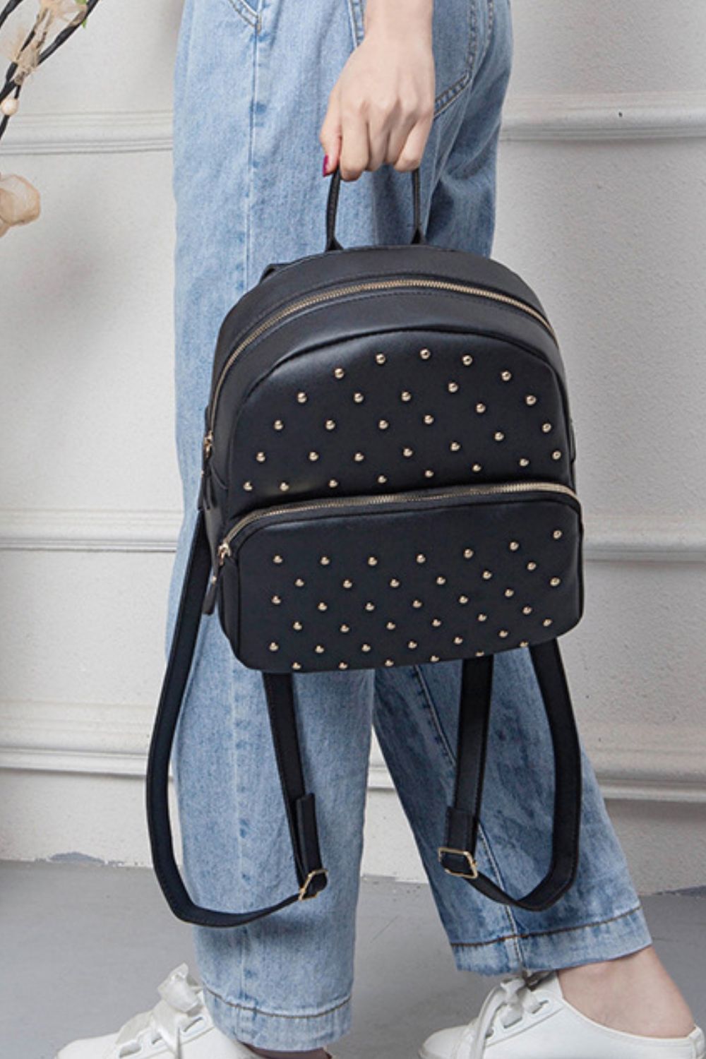 Studded Leather Backpack