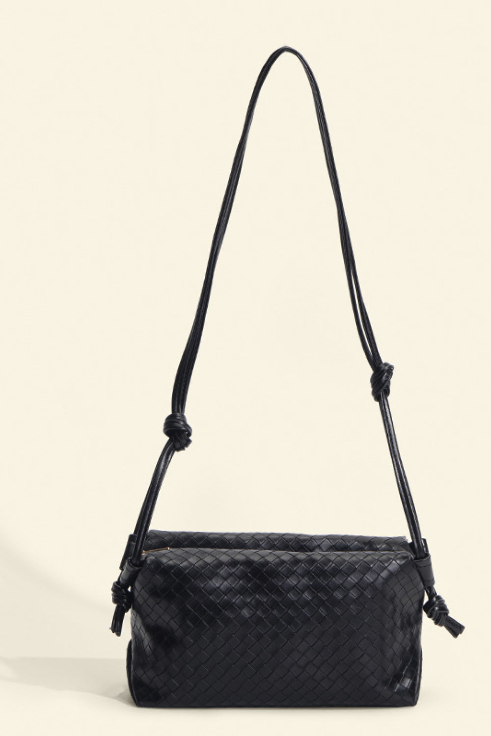 Leather Knot Detail Shoulder Bag