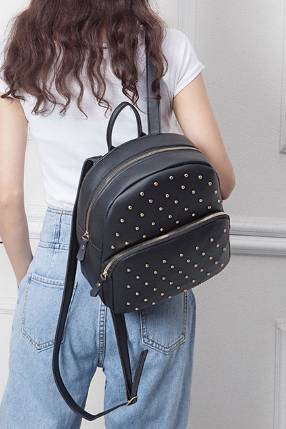 Studded Leather Backpack